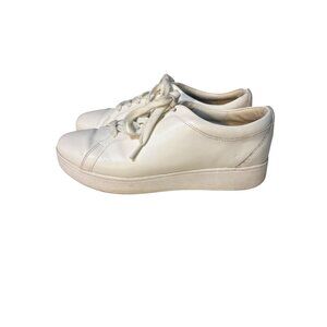 FitFlop White Leather Lace-Up Casual Sneakers Womens US 9 By Fitflop